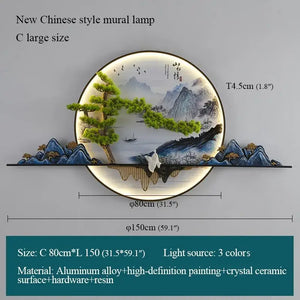 Modern Landscape Mural LED Wall Lamp with 3 Color Modes - view 12