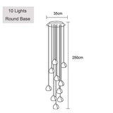 Modern Crystal Chandelier LED Long Pendant - Dia 35cm 10Lights / Warm white 3000K - Lamps
