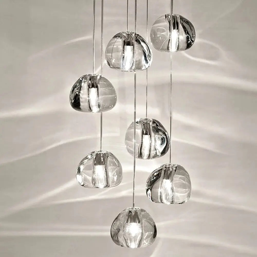 Modern Crystal Chandelier LED Long Pendant - Lamps