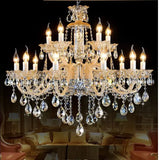 Modern Crystal K9 Candle Chandelier Lamp - 18 Arm Lights / Silver Metal / Without Bulbs|110v-127v - Chandelier