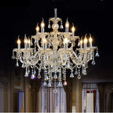 Modern Crystal K9 Chandelier Lamp - 15 Arm Lights / Silver with Cognac / Without Bulbs - Chandelier