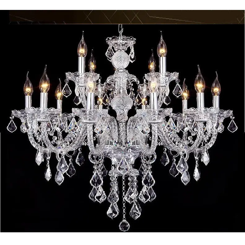 Crystal K9 Chandelier Polished Chrome Flush Mount Lighting - view 4
