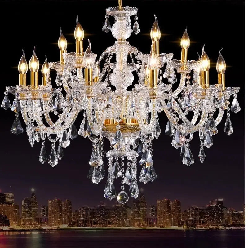 Crystal K9 Chandelier Polished Chrome Flush Mount Lighting - view 9