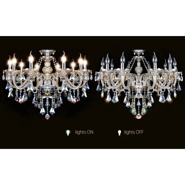 Crystal K9 Chandelier Polished Chrome Flush Mount Lighting - view 11
