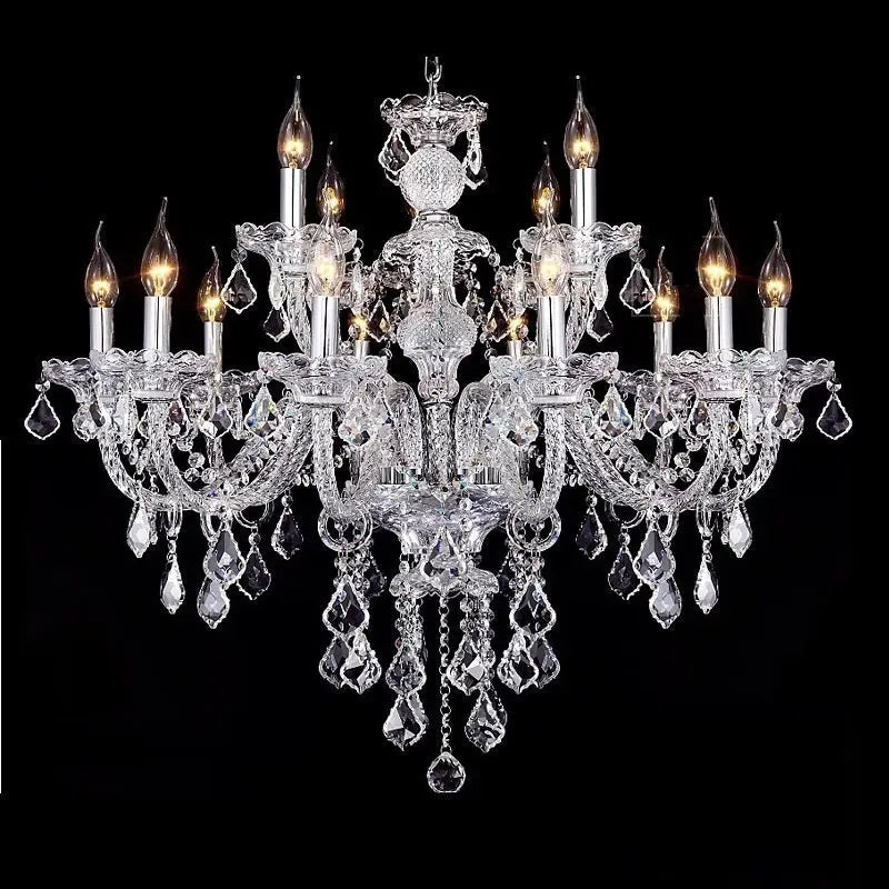 Crystal K9 Chandelier Polished Chrome Flush Mount Lighting - view 8