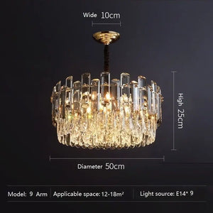 Modern Crystal Luxury Chandelier Golden Lamp - Diameter 50cm / Warm white - Chandelier