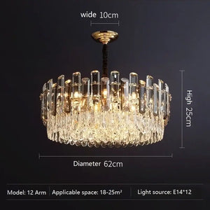 Modern Crystal Luxury Chandelier Golden Lamp - Diamete 60cm / Warm white - Chandelier