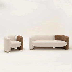 Modern Curved Cashmere Sofa Creative Color Matching Luxury - Beige - Sofa