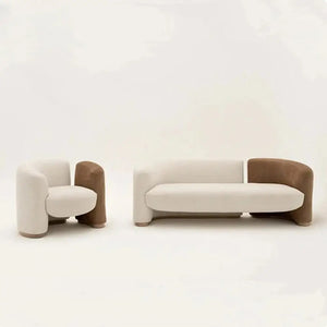 Modern Curved Cashmere Sofa Creative Color Matching Luxury - Beige - Sofa