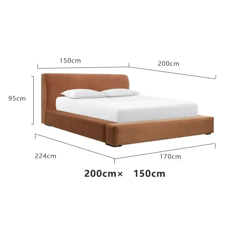 Modern Double Soft Fabric Upholstery Bed Frame - Bedroom