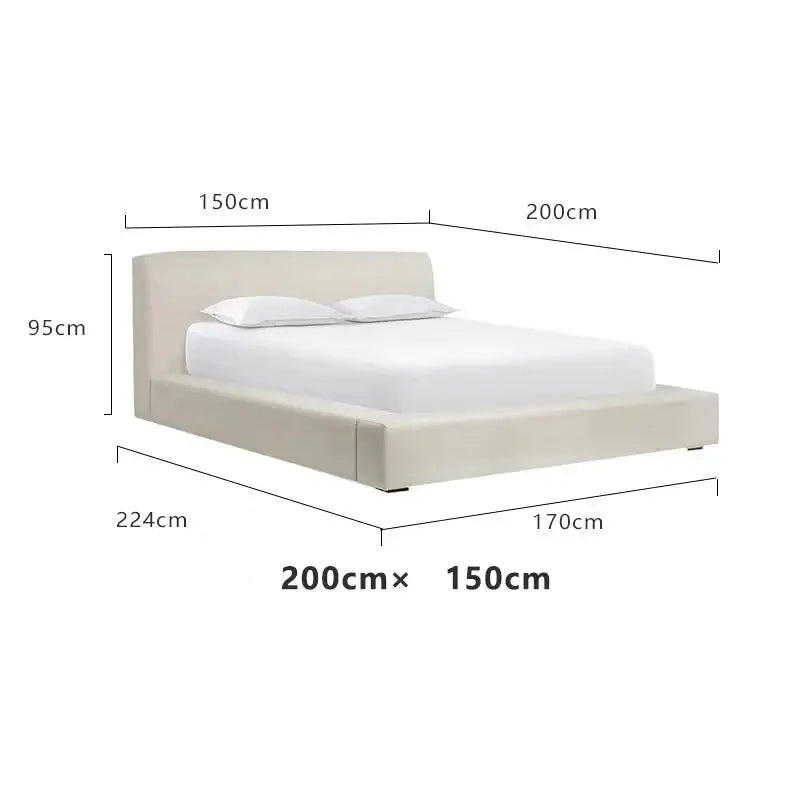 Modern Double Soft Fabric Upholstery Bed Frame - Bedroom