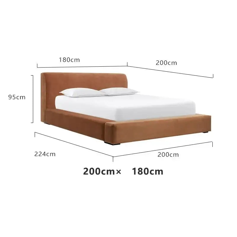 Modern Double Soft Fabric Upholstery Bed Frame - Bedroom