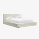 Modern Double Soft Fabric Upholstery Bed Frame - White - 180 x 200 cm - Bedroom