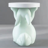 Modern Floor Standing Rabbit Sculpture Tray Table - Green - Multifunctional coffee table