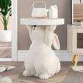 Modern Floor Standing Rabbit Sculpture Tray Table - White - Multifunctional coffee table