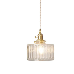 Modern Glass LED Pendant Switch Hanging Lamp - Clear - 17.5 x 19 x 150 cm / Not Inlcude Bulb - Ceiling Lamp