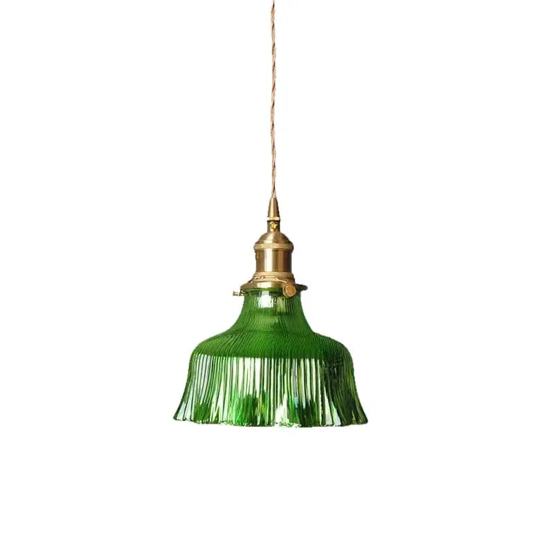 Modern Glass LED Pendant Switch Hanging Lamp - Green - 17.5 x 20 x 150 cm / Not Inlcude Bulb - Ceiling Lamp