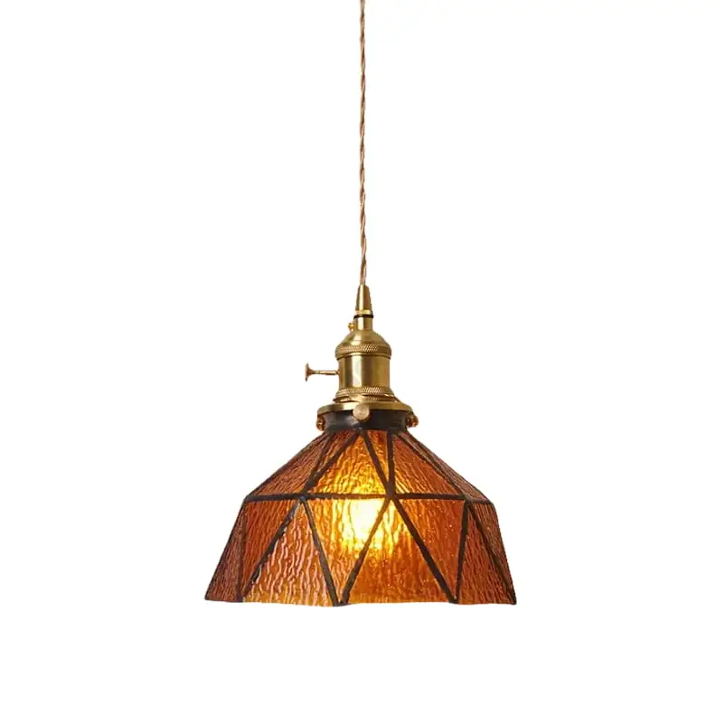 Modern Glass LED Pendant Switch Hanging Lamp - Orange Black - 20 x 12 x 150 cm / Not Inlcude Bulb - Ceiling Lamp