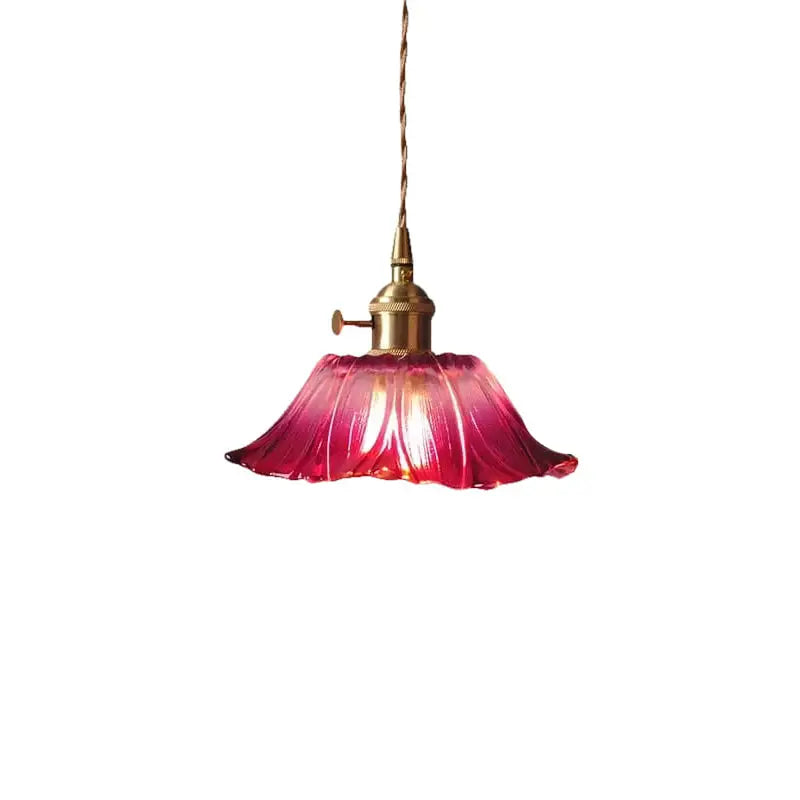 Modern Glass LED Pendant Switch Hanging Lamp - Red - 19 x 15 x 150 cm / Not Inlcude Bulb - Ceiling Lamp