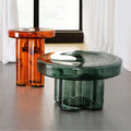 Modern Artistic Glass Round Coffee End Table - Multifunctional coffee table
