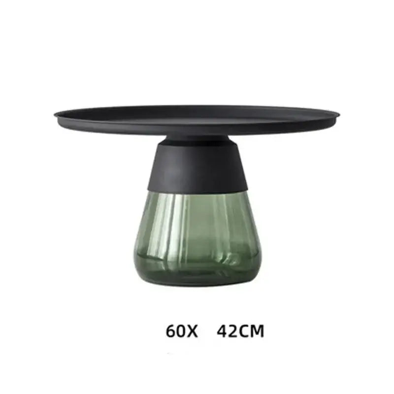 Modern Artistic Glass Round Coffee End Table - Multifunctional coffee table