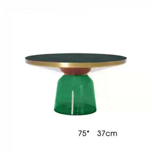Modern Artistic Glass Round Coffee End Table - Multifunctional coffee table