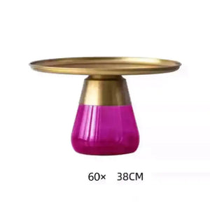 Modern Artistic Glass Round Coffee End Table - Multifunctional coffee table