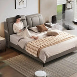 Modern High Headboard Double Bed Frame - Gray - 180 X 200 cm - Bedroom
