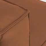 Modern Italian Leather Tofu-Shaped Sofa - Brown - Sofa