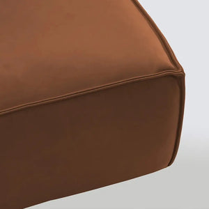 Modern Italian Leather Tofu-Shaped Sofa - Brown - Sofa