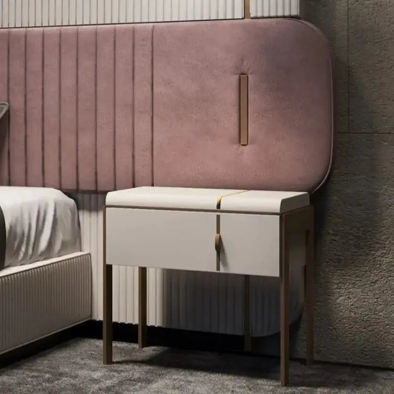 Italian Leather Platform Bed with Oversized Backrest - view 6