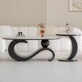 Modern Italian Style Round Nordic Coffee Table - Black White glossy - Multifunctional coffee table