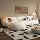 Modern Italian Style L Shaped Couch Sofa - Beige - Sofa