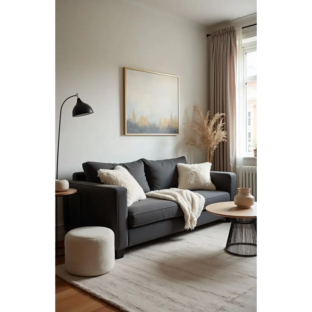 Modern Italian Style L Shaped Couch Sofa - Gray - Sofa