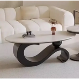 Modern Italian Style Round Nordic Coffee Table - Black Glossy - Multifunctional coffee table