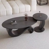 Modern Italian Style Round Nordic Coffee Table - Black matte - Multifunctional coffee table