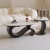 Modern Italian Style Round Nordic Coffee Table - Black White - Multifunctional coffee table