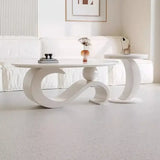 Modern Italian Style Round Nordic Coffee Table - White - glossy - Multifunctional coffee table