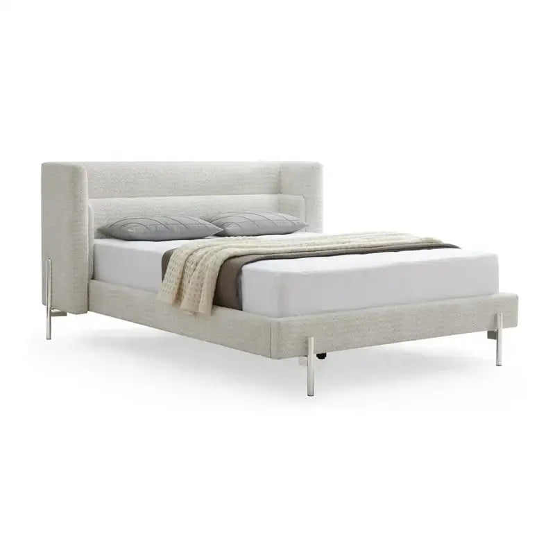 Modern King Wooden Sturdy Slat Bed Frame - 194 W X 214 D X 117 H cm - Bedroom