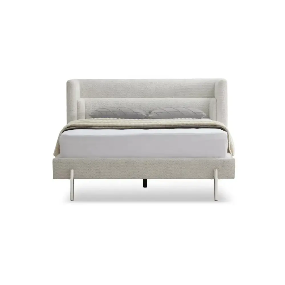 Modern King Wooden Sturdy Slat Bed Frame - 194 W X 214 D X 117 H cm - Bedroom