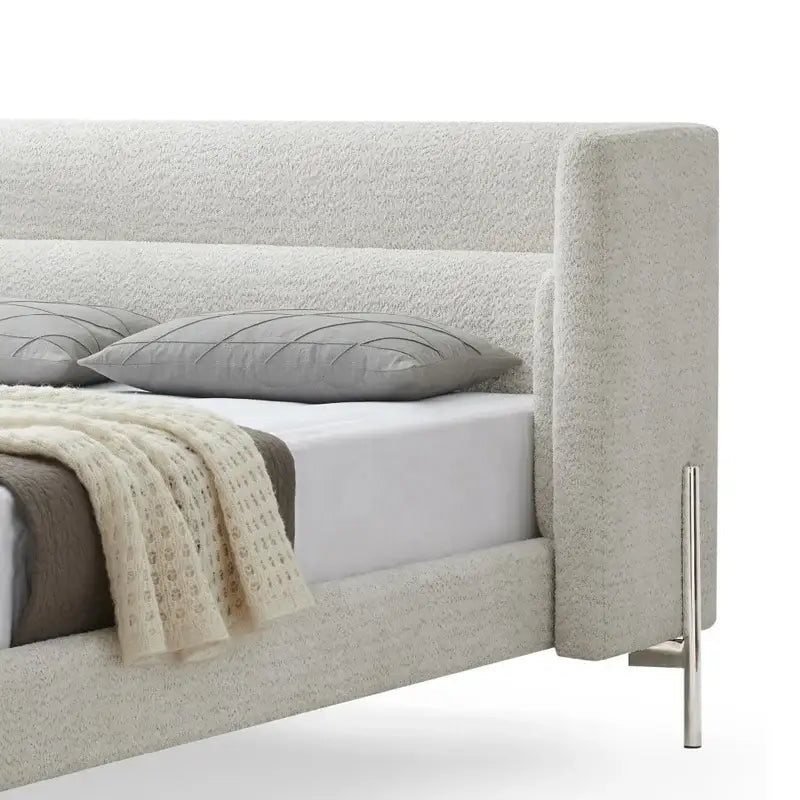 Modern King Wooden Sturdy Slat Bed Frame - 194 W X 214 D X 117 H cm - Bedroom