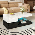 Modern LED Bluetooth Control Glass Shelf Coffee Table - Multifunctional coffee table