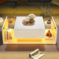 Modern LED Minimalist Drawer Glass Shelf Coffee Table - Multifunctional coffee table