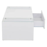 Modern LED Minimalist Drawer Glass Shelf Coffee Table - Multifunctional coffee table