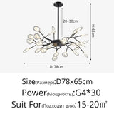 Modern LED Nordic Firefly Lamp - Black B 30 Heads / Warm White no remote - Ceiling Light