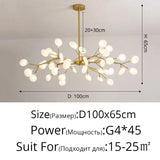 Modern LED Nordic Firefly Lamp - Gold A 45 Heads / Warm White no remote - Ceiling Light
