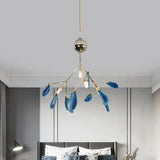 Modern Led Tree Chandeliers - Blue agate / 4 Lights - Lamps