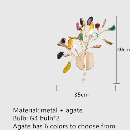 Modern Led Tree Chandeliers - Colorful agate / 2 Lights - Lamps