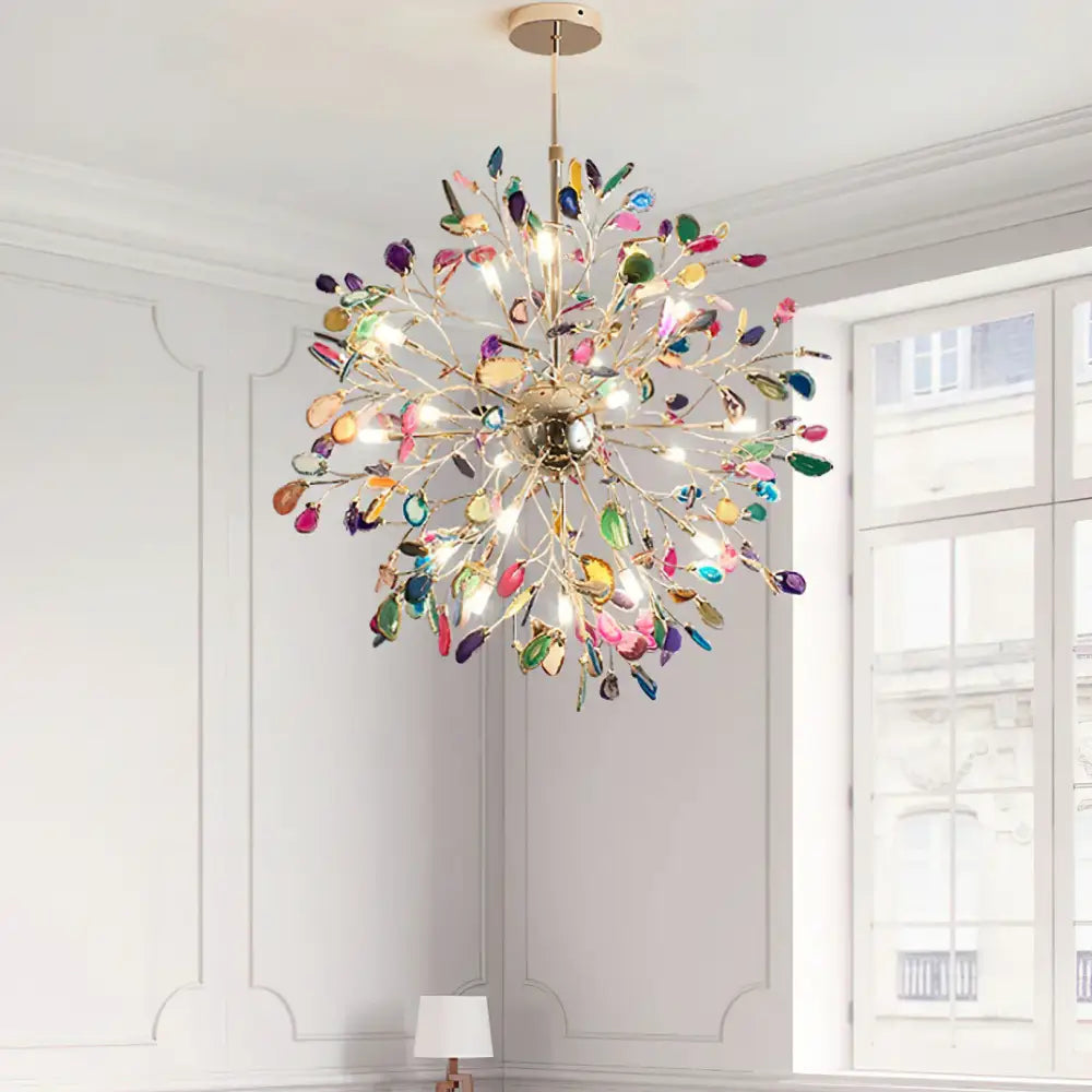 Modern Led Tree Chandeliers - Colorful agate / 20 Lights - Lamps