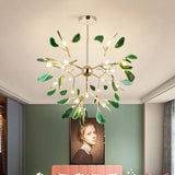 Modern Led Tree Chandeliers - Green agate / 16 Lights - Lamps